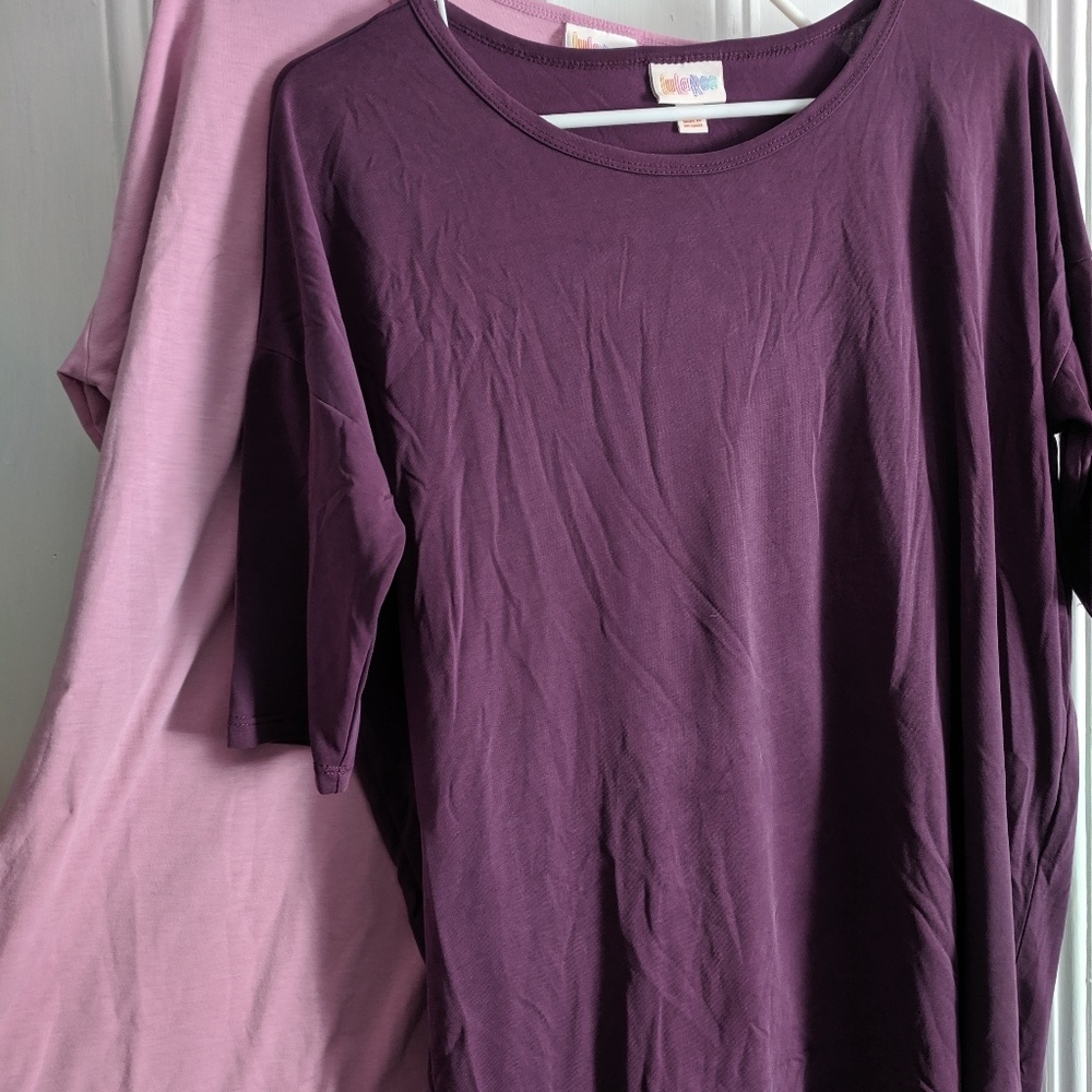 Two Purple Lularoe Irmas Xs EUC